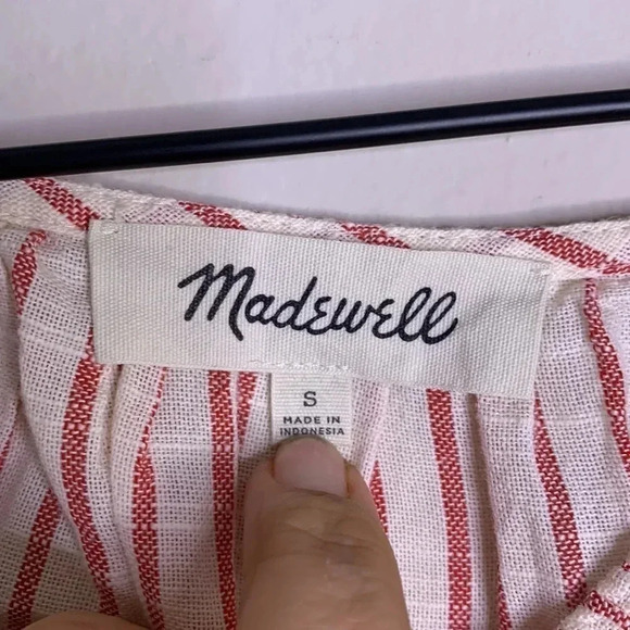 Madewell Cold-Shoulder Top in Red Stripe Size Small - Picture 6 of 7